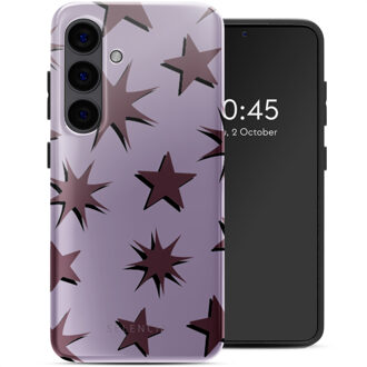 Selencia Vivid Backcover voor de Samsung Galaxy S24 - Stars Plum Lilac Meerkleurig