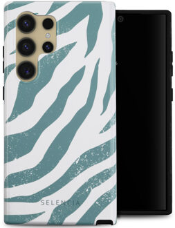 Selencia Vivid Backcover voor de Samsung Galaxy S24 Ultra - Colorful Zebra Pine Blue Meerkleurig