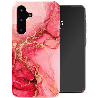 Selencia Vivid Backcover voor de Samsung Galaxy S25 FE - Rosy Marble Meerkleurig