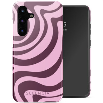 Selencia Vivid Backcover voor de Samsung Galaxy S25 FE - Wavy Swirl Pink Plum Meerkleurig