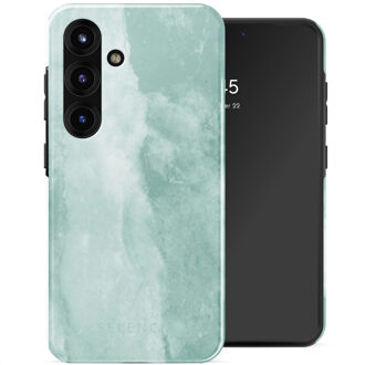 Selencia Vivid Backcover voor de Samsung Galaxy S25 - Marble Grayed Jade Meerkleurig