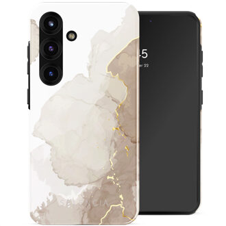 Selencia Vivid Backcover voor de Samsung Galaxy S25 - Marble Light Brown Meerkleurig