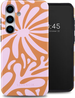 Selencia Vivid Backcover voor de Samsung Galaxy S25 - Modern Bloom Pink Meerkleurig