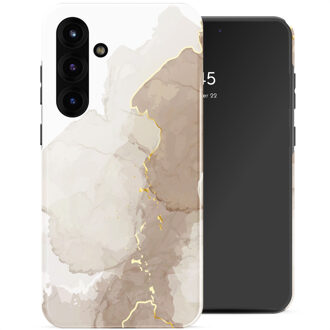 Selencia Vivid Backcover voor de Samsung Galaxy S25 Plus - Marble Light Brown Meerkleurig