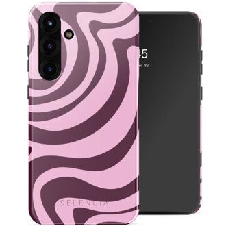 Selencia Vivid Backcover voor de Samsung Galaxy S25 Plus - Wavy Swirl Pink Plum Meerkleurig