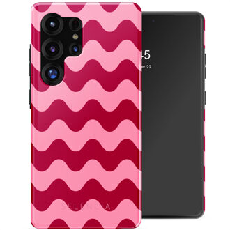 Selencia Vivid Backcover voor de Samsung Galaxy S25 Ultra - Wave Vibes Lipstick Meerkleurig