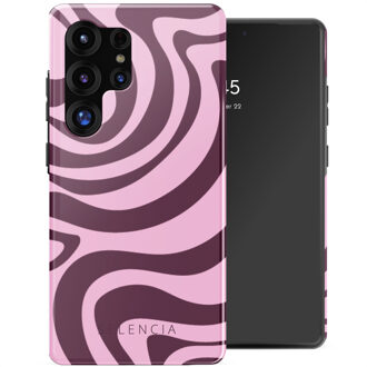 Selencia Vivid Backcover voor de Samsung Galaxy S25 Ultra - Wavy Swirl Pink Plum Meerkleurig