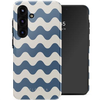 Selencia Vivid Backcover voor de Samsung Galaxy S25 - Wave Vibes Classic Blue Meerkleurig