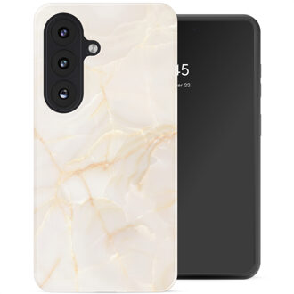 Selencia Vivid Backcover voor de Samsung Galaxy S26 - Golden Beige Marble Meerkleurig