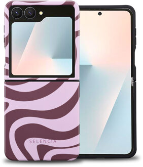 Selencia Vivid Backcover voor de Samsung Galaxy Z Flip 7 - Wavy Swirl Pink Plum Meerkleurig