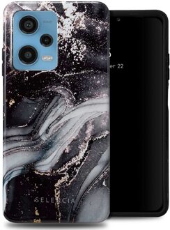Selencia Vivid Backcover voor de Xiaomi Redmi Note 12 Pro (5G) - Chic Marble Black Meerkleurig