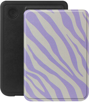 Selencia Vivid Bookcase voor de Kobo Clara Colour / Clara BW - Zebra Light Lilac Meerkleurig - 6