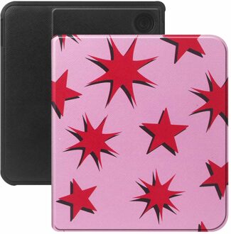 Selencia Vivid Bookcase voor de Kobo Libra Colour - Stars Rubine Red Light Pink Meerkleurig - 7