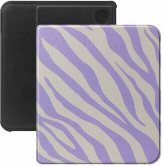 Selencia Vivid Bookcase voor de Kobo Libra Colour - Zebra Light Lilac Meerkleurig - 7