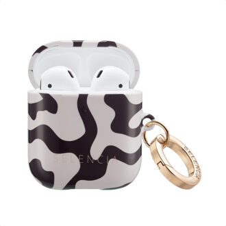 Selencia Vivid Case voor de Apple AirPods 1 / 2 - Art Wave Black Meerkleurig - One size