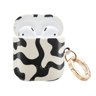 Selencia Vivid Case voor de Apple AirPods 1 / 2 - Art Wave Black Meerkleurig - One size