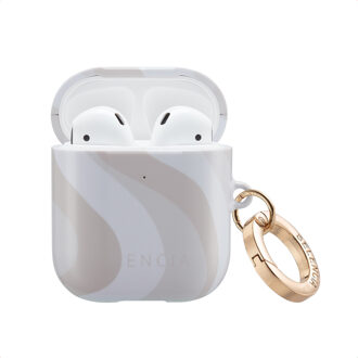Selencia Vivid Case voor de Apple AirPods 1 / 2 - Desert Waves Beige Meerkleurig - One size