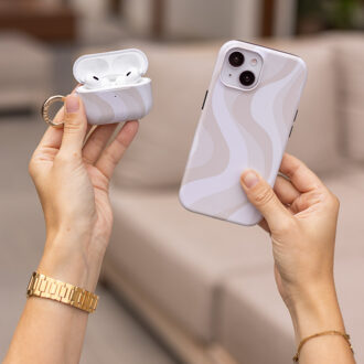 Selencia Vivid Case voor de Apple AirPods 1 / 2 - Desert Waves Beige Meerkleurig - One size