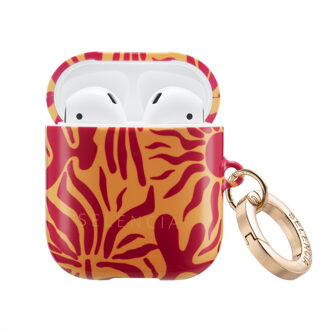 Selencia Vivid Case voor de Apple AirPods 1 / 2 - Tropical Vibes Apricot Meerkleurig - One size