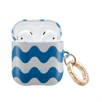 Selencia Vivid Case voor de Apple AirPods 1 / 2 - Wave Vibes Classic Blue Meerkleurig - One size