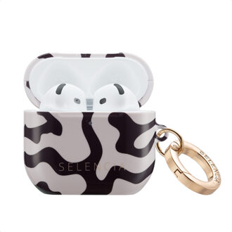 Selencia Vivid Case voor de Apple AirPods 4 - Art Wave Black Meerkleurig - One size