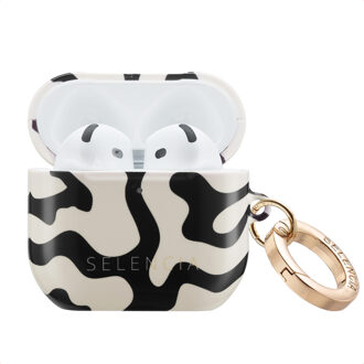 Selencia Vivid Case voor de Apple AirPods 4 - Art Wave Black Meerkleurig - One size