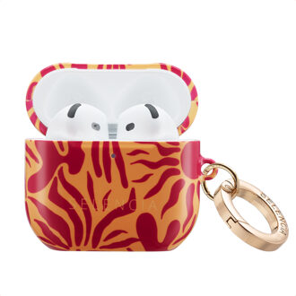 Selencia Vivid Case voor de  Apple Airpods 4 - Tropical Vibes Apricot Meerkleurig - One size