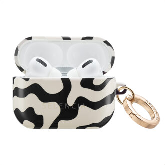 Selencia Vivid Case voor de Apple AirPods Pro - Art Wave Black Meerkleurig - One size