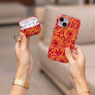Selencia Vivid Case voor de Apple AirPods Pro - Tropical Vibes Apricot Meerkleurig - One size