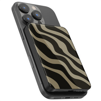 Selencia Vivid Powerbank 5.000 mAh - Draadloze Powerbank - Geschikt voor MagSafe en Qi - Black / Swirl Black Meerkleurig - One size