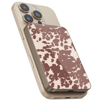 Selencia Vivid Powerbank 5.000 mAh - Draadloze Powerbank - Geschikt voor MagSafe en Qi - Desert Gold / Country Moo'd Meerkleurig - One size