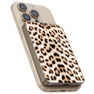 Selencia Vivid Powerbank 5.000 mAh - Draadloze Powerbank - Geschikt voor MagSafe en Qi - Desert Gold / Wild Leo Meerkleurig - One size