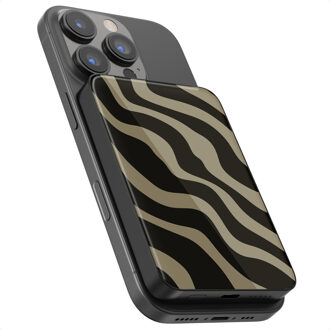 Selencia Vivid Powerbank 5.000 mAh - Geschikt voor MagSafe en Qi2 - Zwart / Swirl Black Meerkleurig - One size