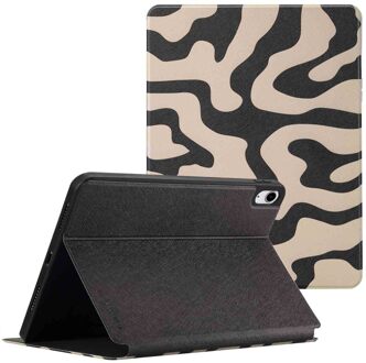 Selencia Vivid tablethoes voor de Apple iPad 11 (2025) 11 inch A16 / iPad 10 (2022) 10.9 inch - Art Wave Black Meerkleurig