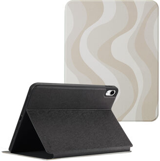 Selencia Vivid tablethoes voor de Apple iPad 11 (2025) 11 inch A16 / iPad 10 (2022) 10.9 inch - Desert Waves Beige Meerkleurig