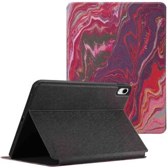 Selencia Vivid tablethoes voor de Apple iPad 11 (2025) 11 inch A16 / iPad 10 (2022) 10.9 inch - Marble Plum Meerkleurig