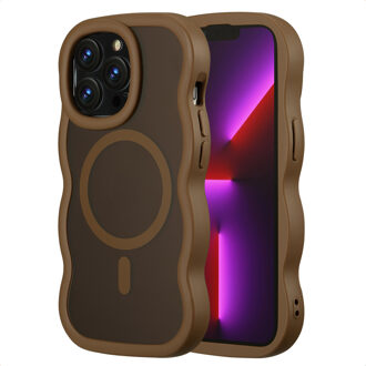 Selencia Wavy Backcover met MagSafe voor de Apple iPhone 13 Pro - Mocha Brown Bruin