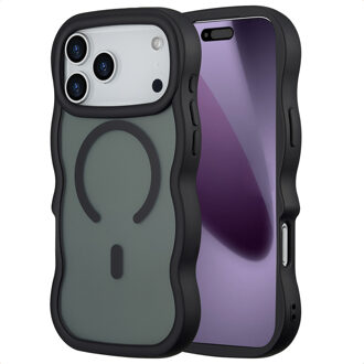 Selencia Wavy Backcover met MagSafe voor de Apple iPhone 17 Pro Max - Zwart