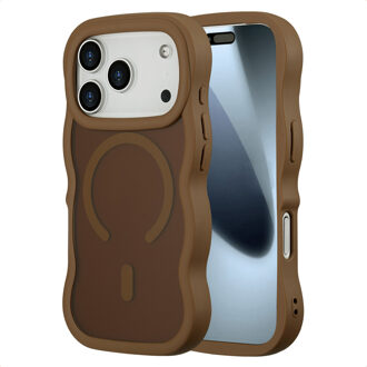 Selencia Wavy Backcover met MagSafe voor de Apple iPhone 17 Pro - Mocha Brown Bruin