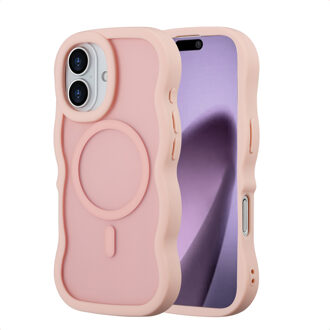 Selencia Wavy Backcover met MagSafe voor de Apple iPhone 17 - Soft Pink Roze