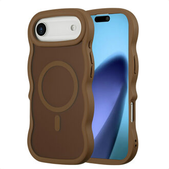 Selencia Wavy Backcover met MagSafe voor de Apple iPhone Air - Mocha Brown Bruin