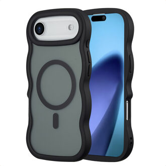 Selencia Wavy Backcover met MagSafe voor de Apple iPhone Air - Zwart