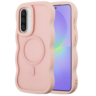 Selencia Wavy Backcover met MagSafe voor de Samsung Galaxy A36 / A56 - Soft Pink Roze