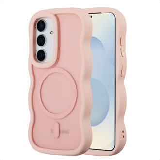 Selencia Wavy Backcover met MagSafe voor de Samsung Galaxy S24 / S25 - Soft Pink Roze