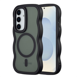 Selencia Wavy Backcover met MagSafe voor de Samsung Galaxy S24 / S25 - Zwart