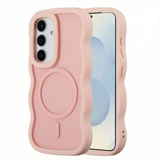 Selencia Wavy Backcover met MagSafe voor de Samsung Galaxy S25 / S24 - Soft Pink Roze