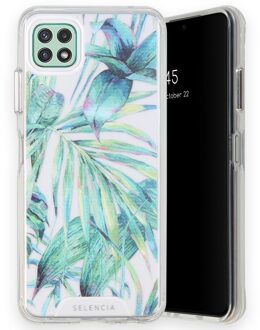 Selencia Zarya Fashion Extra Beschermende Backcover voor de Samsung Galaxy A22 (5G) - Jungle Leaves Meerkleurig