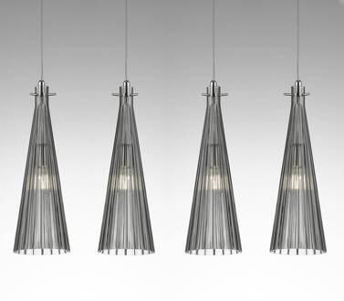 Selene Hanglamp Costa Rica, 4-lamps, grijs