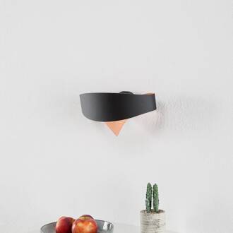 Selene Koperkleurig Innes - LED wandlamp Scudo zwart, koperblad