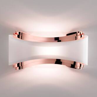 Selene LED wandlamp Ionica, koper met glazen kap koper, wit gesatineerd
